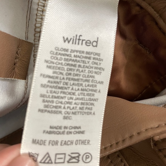 Wilfred Aritzia The Melina Faux Leather Pant Size 0 Inseam 30 Tan Brown - Picture 5 of 11